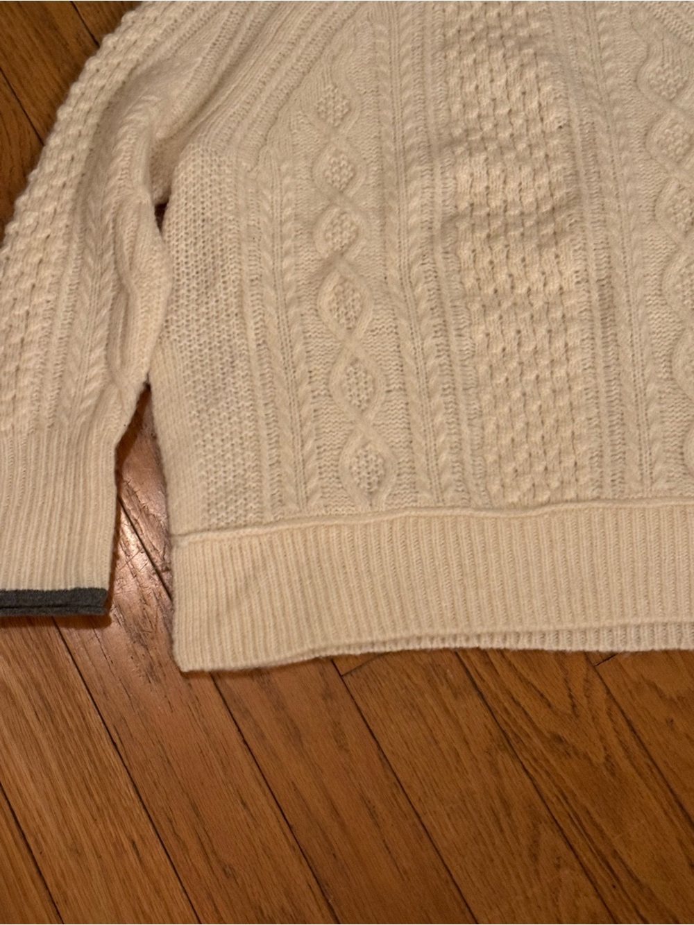 Alex Mill Womens Camil Cable Knit Mockneck Rollneck Sweater Sz M Fisherman Cozy - Picture 6 of 11